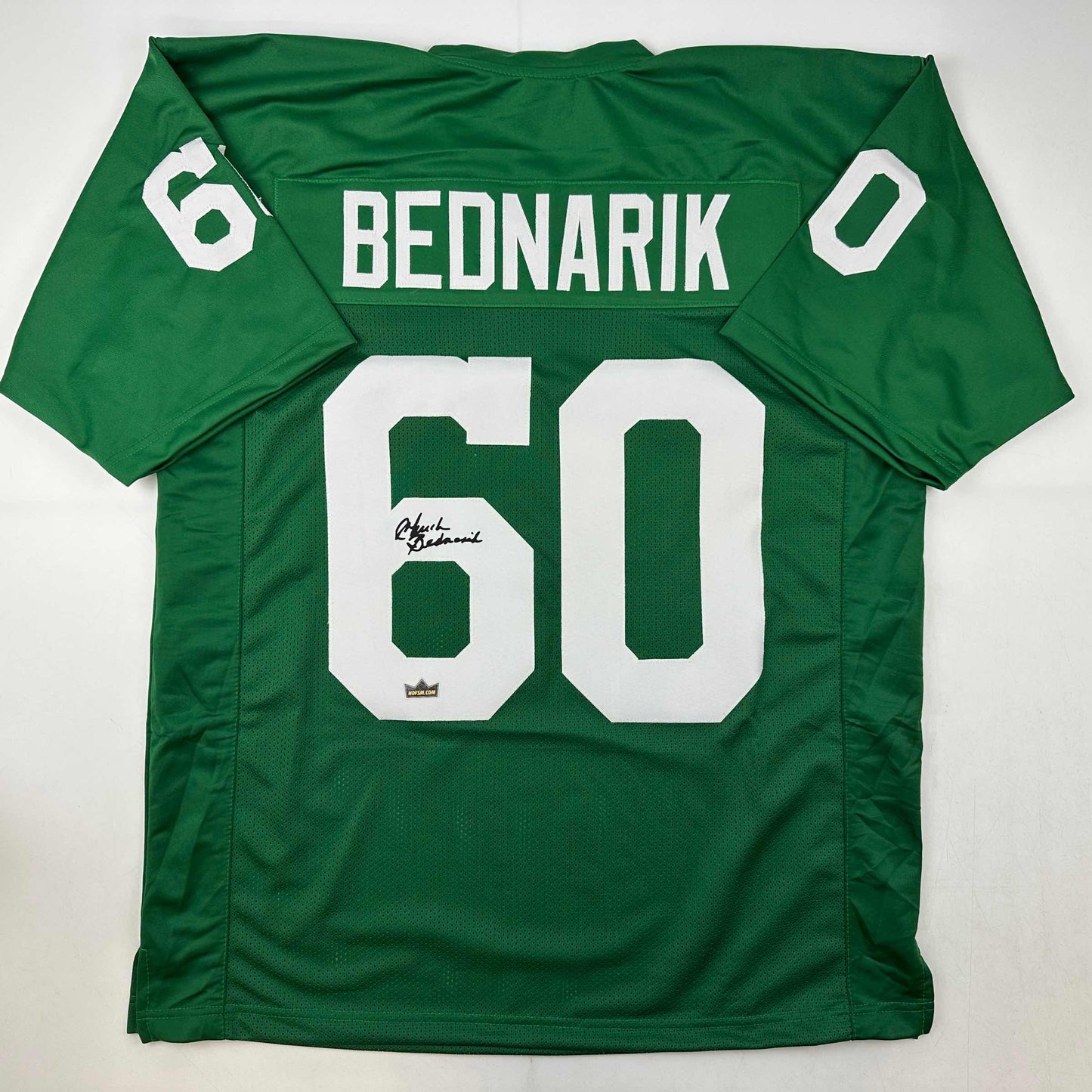 Facsimile Autographed Chuck Bednarik Philadelphia Kelly Green Reprint Laser Auto Football Jersey Size Men's XL