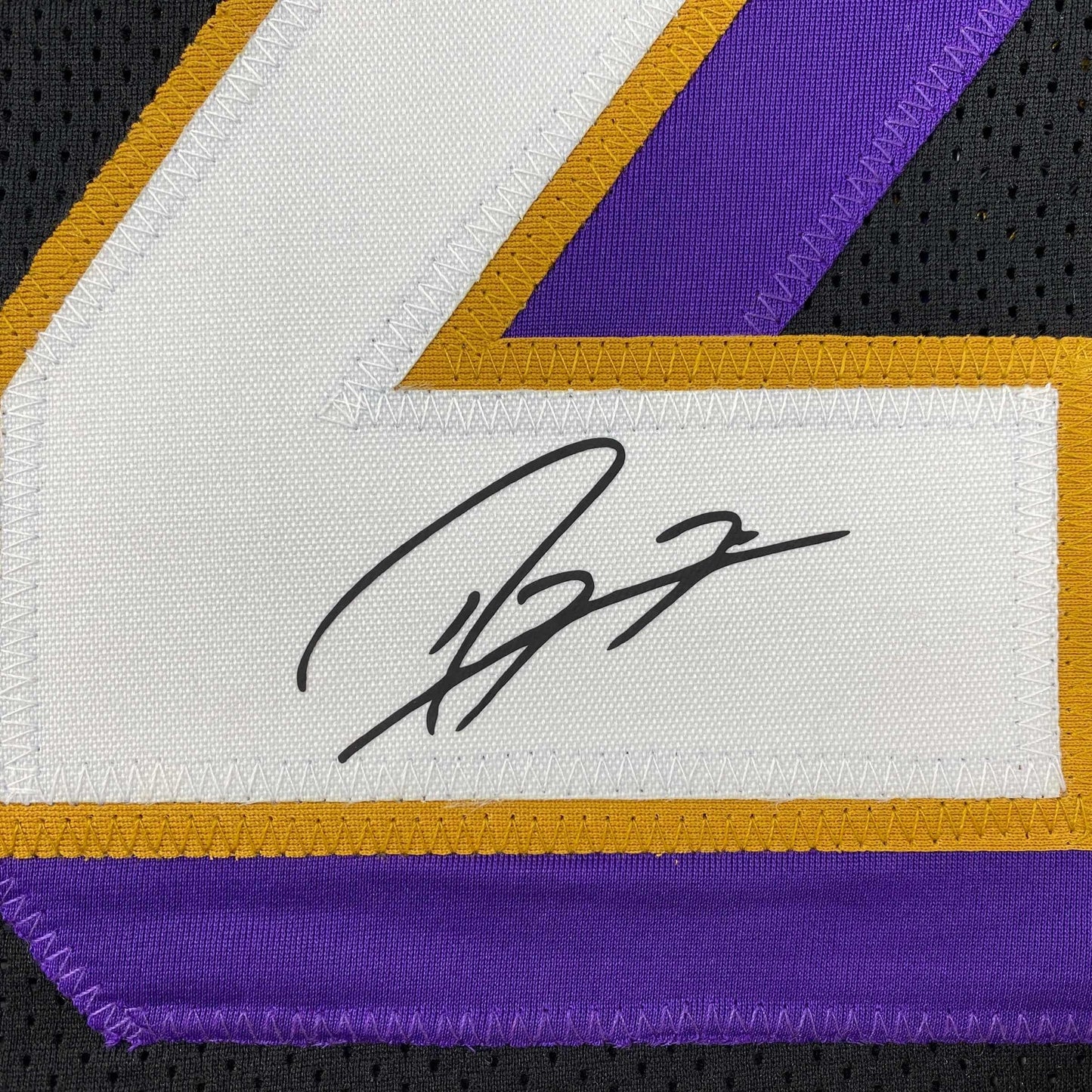 Facsimile Autographed Ray Lewis Baltimore Black Reprint Laser Auto Football Jersey Size Men's XL
