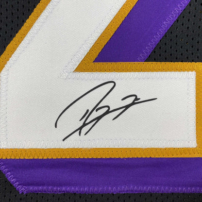 Facsimile Autographed Ray Lewis Baltimore Black Reprint Laser Auto Football Jersey Size Men's XL