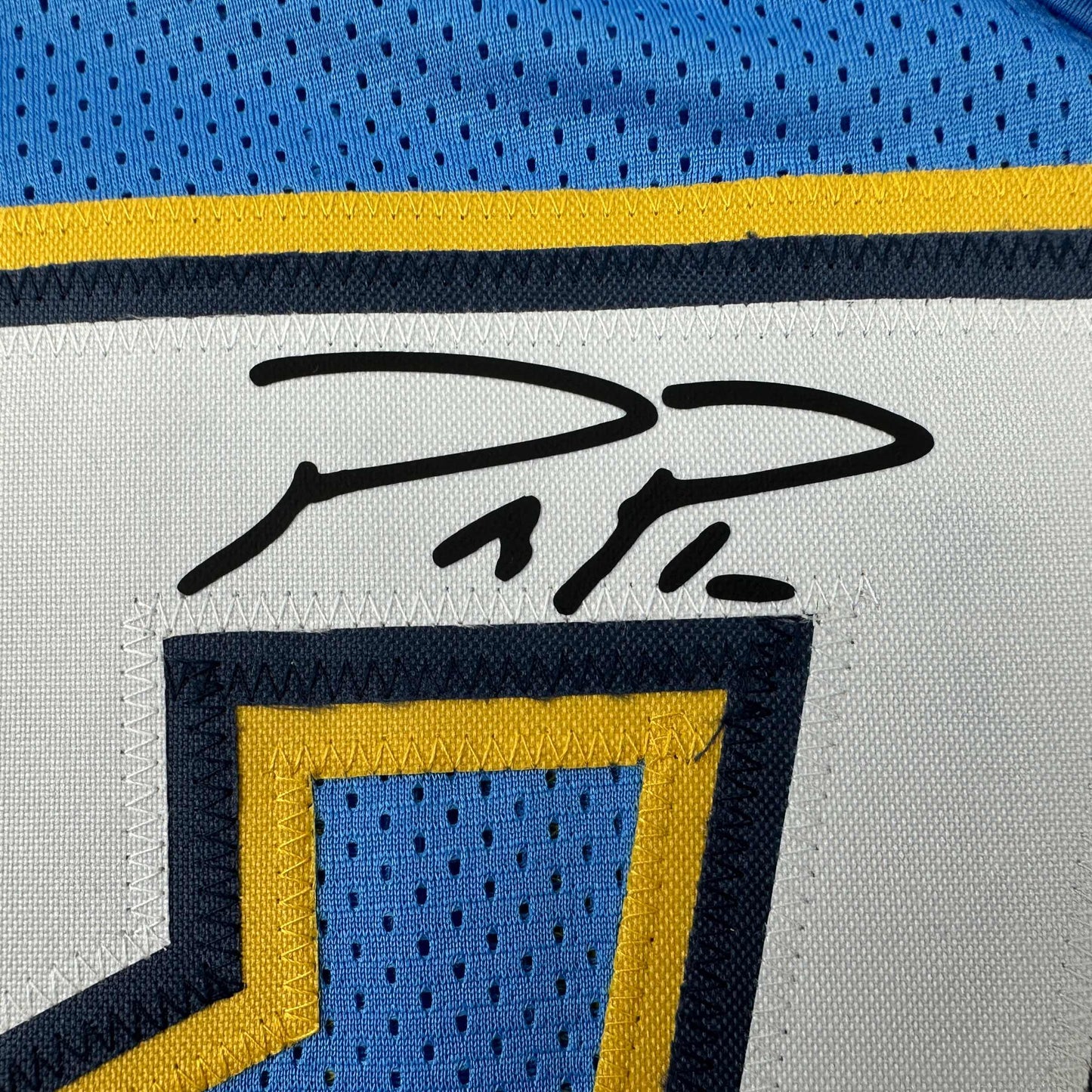 Facsimile Autographed Philip Rivers Los Angeles LA Powder Blue Reprint Laser Auto Football Jersey Size Men's XL