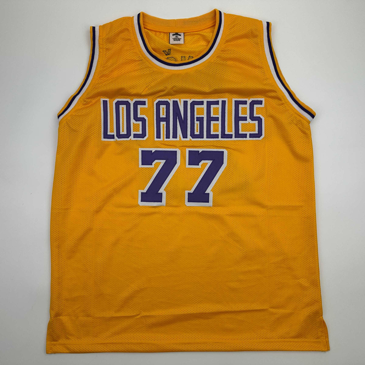 Facsimile Autographed Luka Doncic Los Angeles LA Yellow Reprint Laser Auto Basketball Jersey Size Men's XL
