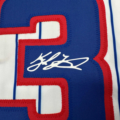 Facsimile Autographed Kyle Tucker Chicago Pinstripe Reprint Laser Auto Baseball Jersey Size Men's XL