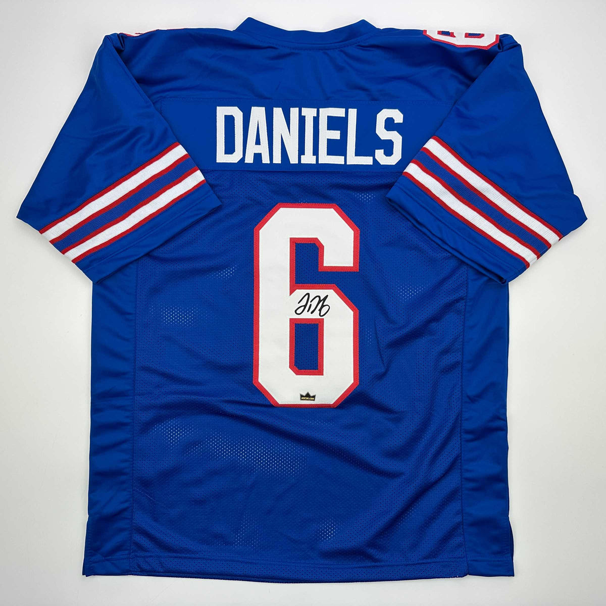 Facsimile Autographed Jalon Daniels Kansas Blue Reprint Laser Auto College Football Jersey Size Men's XL