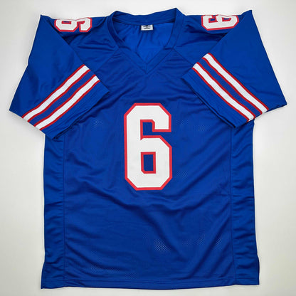Facsimile Autographed Jalon Daniels Kansas Blue Reprint Laser Auto College Football Jersey Size Men's XL