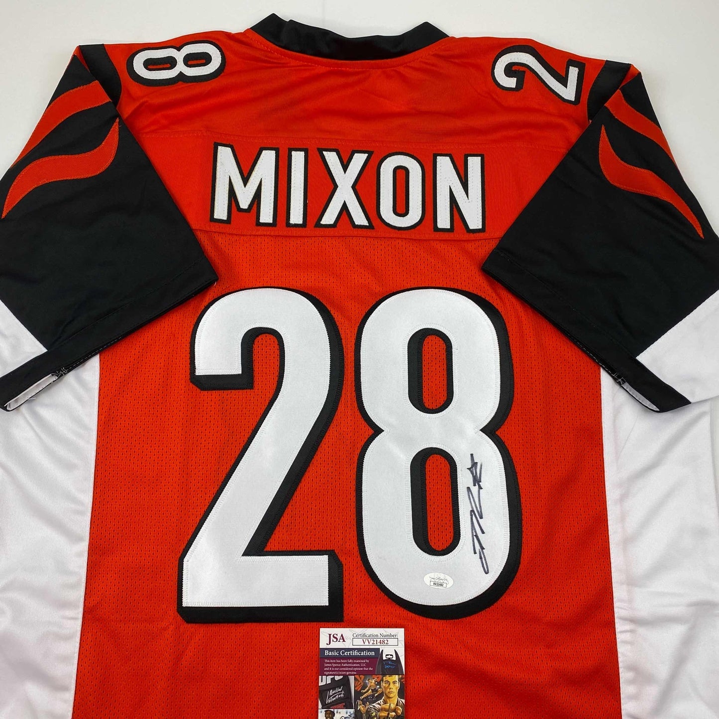 Autographed/Signed Joe Mixon Cincinnati Orange Football Jersey JSA COA