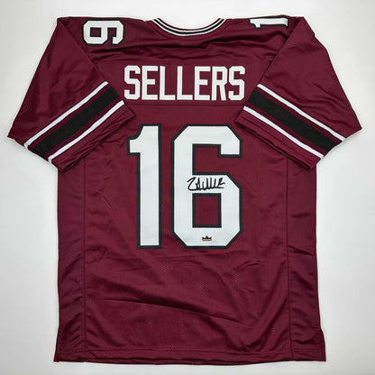 Facsimile Autographed LaNorris Sellers South Carolina Maroon Reprint Laser Auto College Football Jersey Size Men's XL