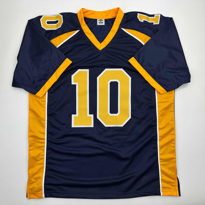 Facsimile Autographed Marshawn Lynch Cal California Blue Reprint Laser Auto College Football Jersey Size Men's XL