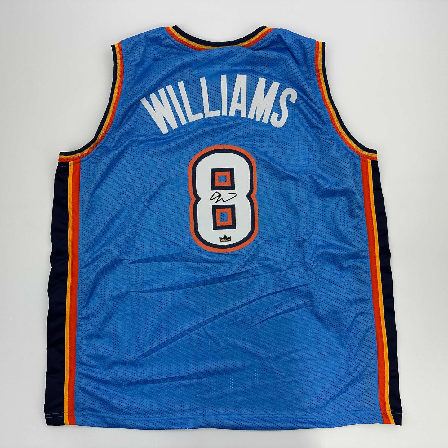 Facsimile Autographed Jalen Williams Oklahoma City Blue Reprint Laser Auto Basketball Jersey Size Men's XL