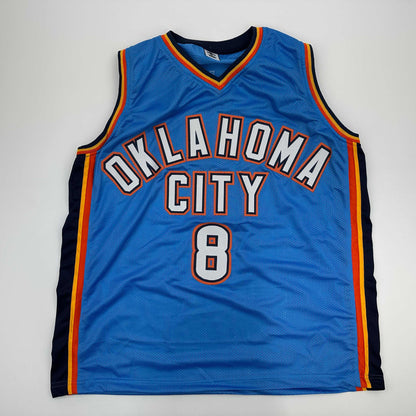Facsimile Autographed Jalen Williams Oklahoma City Blue Reprint Laser Auto Basketball Jersey Size Men's XL