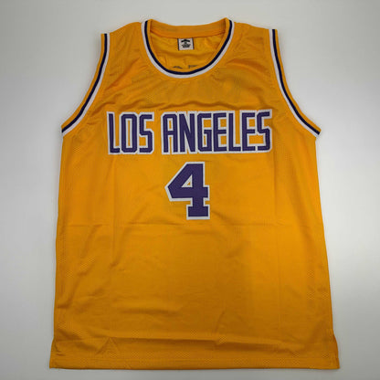 Facsimile Autographed Dalton Knecht Los Angeles LA Yellow Reprint Laser Auto Basketball Jersey Size Men's XL