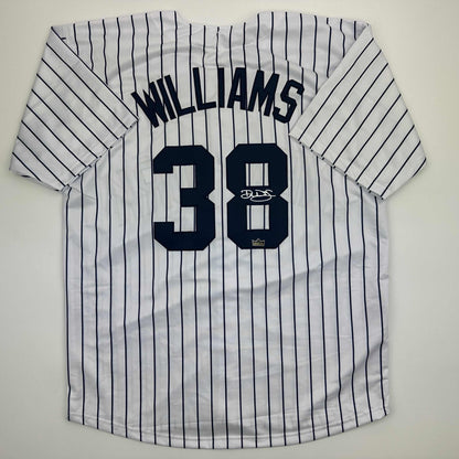 Facsimile Autographed Devin Williams New York Pinstripe Reprint Laser Auto Baseball Jersey Size Men's XL