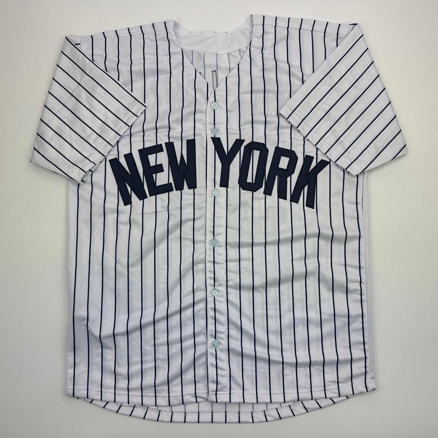 Facsimile Autographed Devin Williams New York Pinstripe Reprint Laser Auto Baseball Jersey Size Men's XL