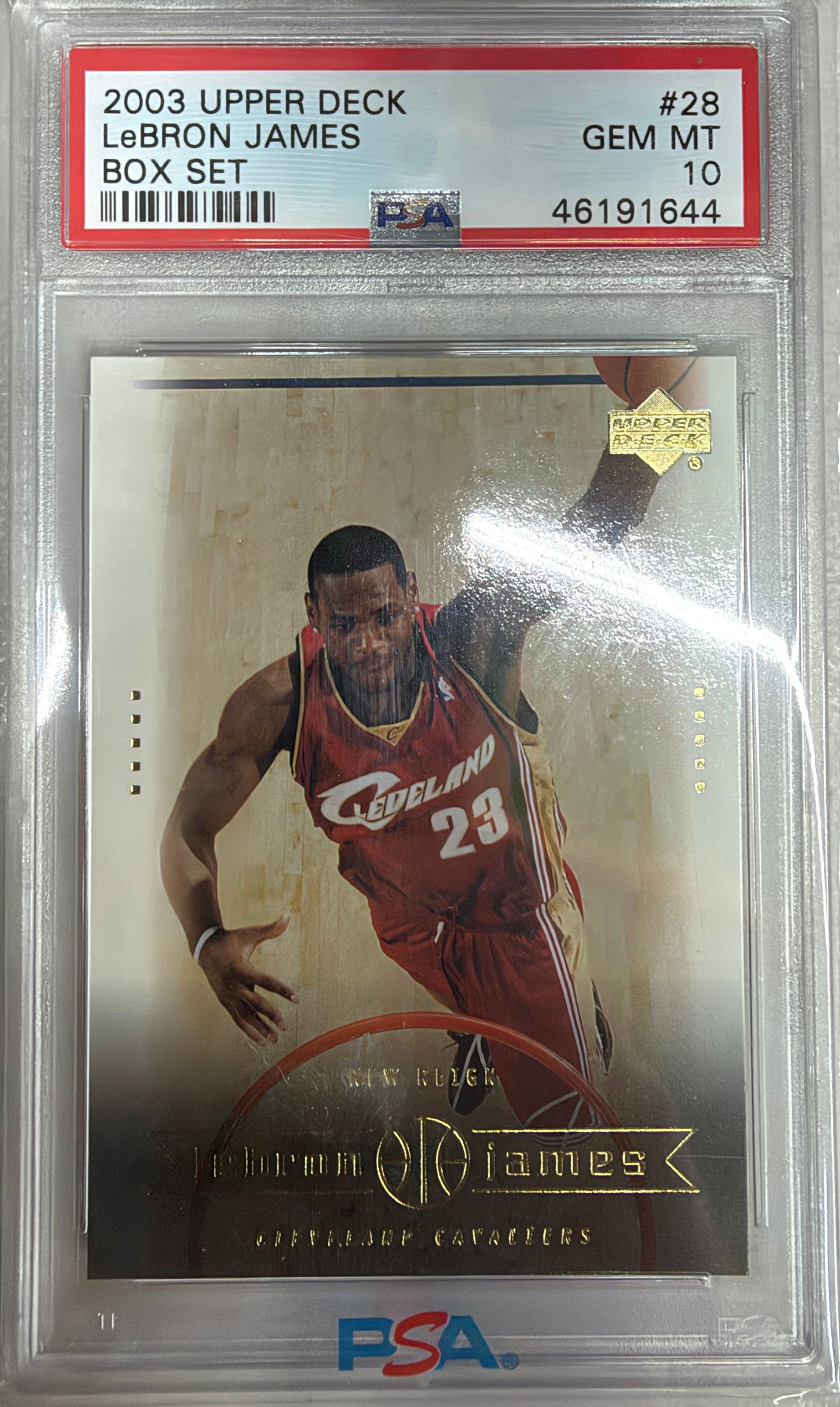 Graded 2003-04 Upper Deck LeBron James #28 Box Set Rookie RC Basketball Card PSA 10 Gem Mint