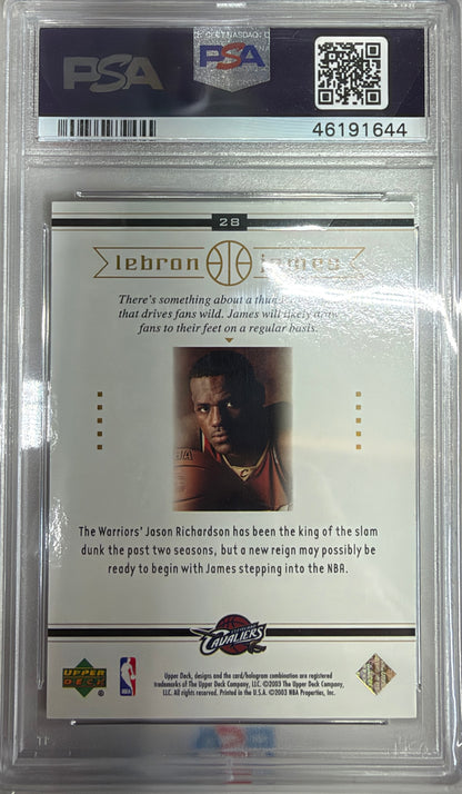 Graded 2003-04 Upper Deck LeBron James #28 Box Set Rookie RC Basketball Card PSA 10 Gem Mint