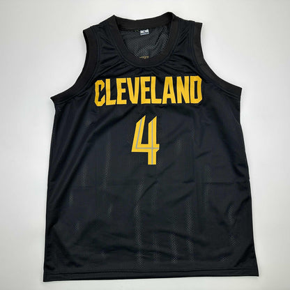 Facsimile Autographed Evan Mobley Cleveland Black Reprint Laser Auto Basketball Jersey Size Men's XL