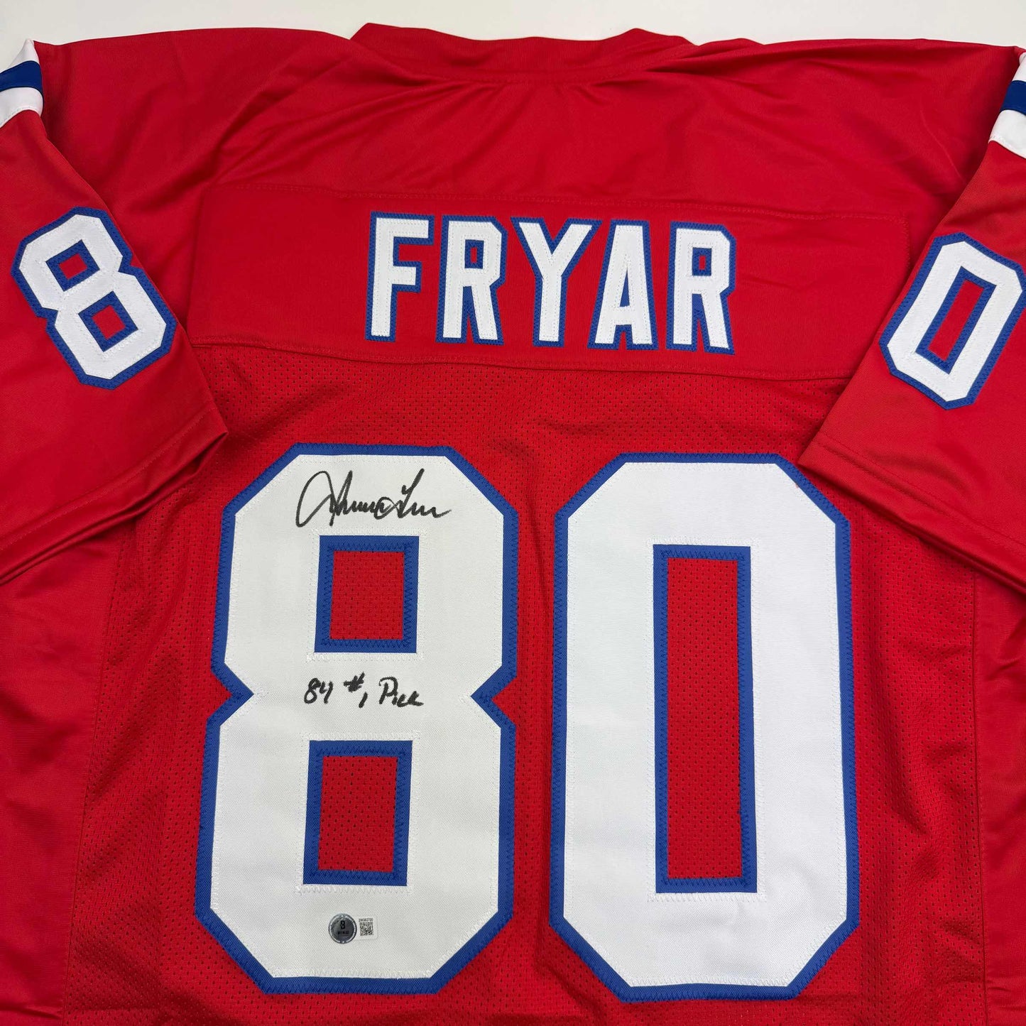 Autographed/Signed Irving Fryar New England Red Football Jersey JSA COA