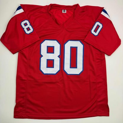Autographed/Signed Irving Fryar New England Red Football Jersey JSA COA