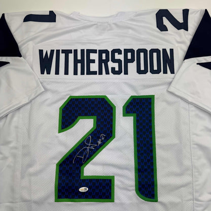 Autographed/Signed Devon Witherspoon Seattle White Football Jersey JSA COA