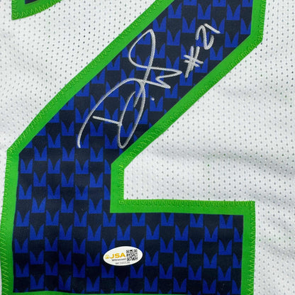 Autographed/Signed Devon Witherspoon Seattle White Football Jersey JSA COA
