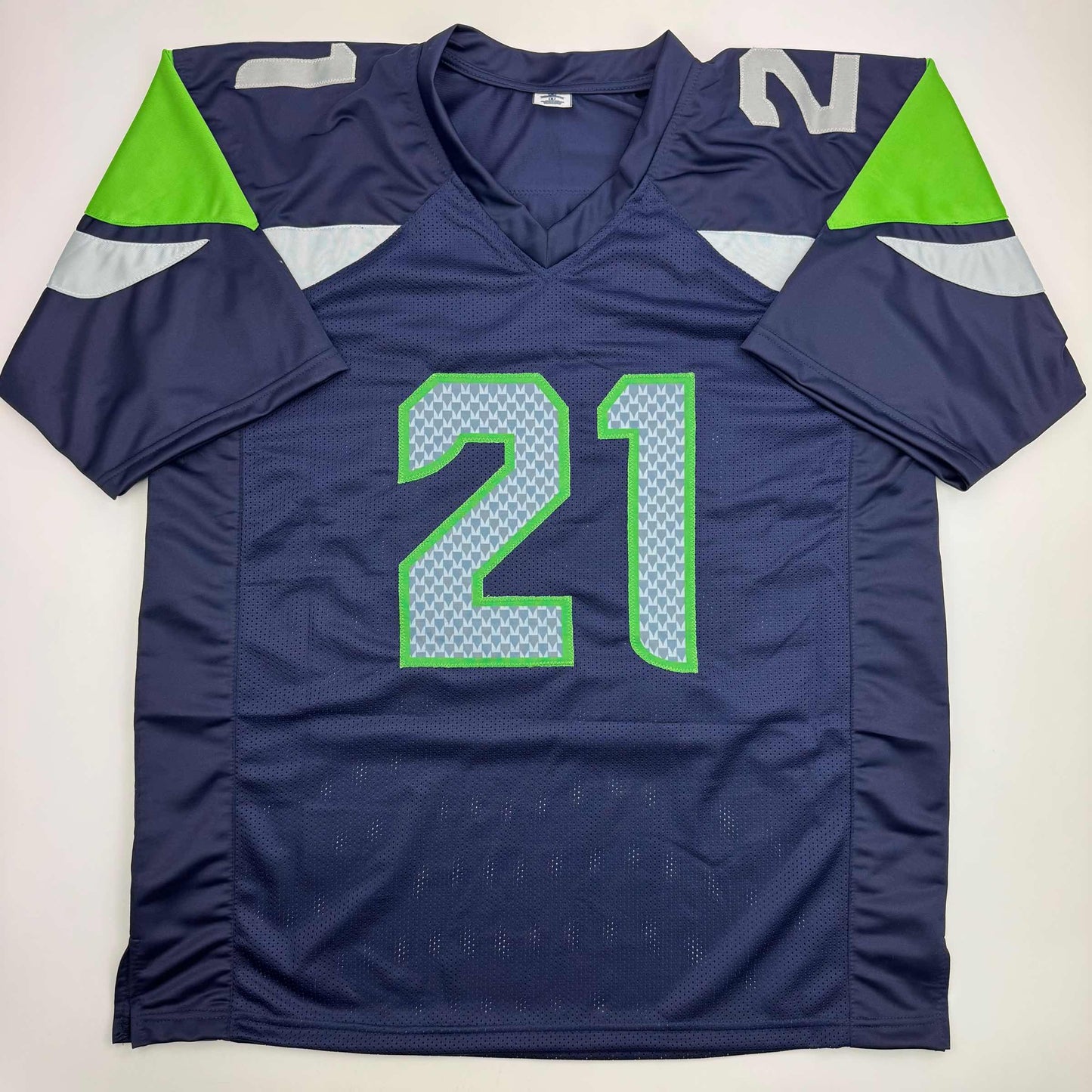 Autographed/Signed Devon Witherspoon Seattle Blue Football Jersey JSA COA