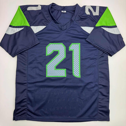 Autographed/Signed Devon Witherspoon Seattle Blue Football Jersey JSA COA