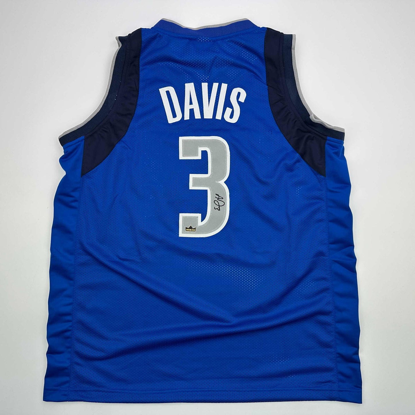 Facsimile Autographed Anthony Davis Dallas Blue Reprint Laser Auto Basketball Jersey Size Men's XL