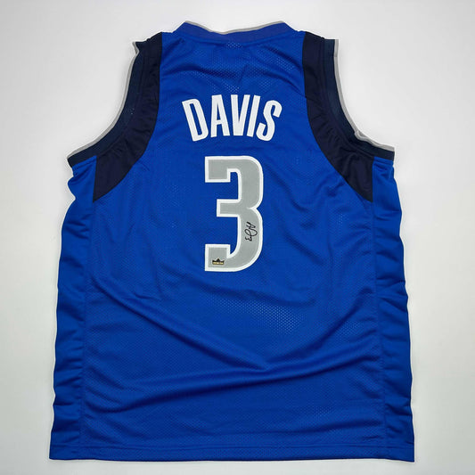 Facsimile Autographed Anthony Davis Dallas Blue Reprint Laser Auto Basketball Jersey Size Men's XL
