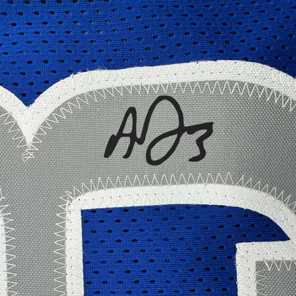 Facsimile Autographed Anthony Davis Dallas Blue Reprint Laser Auto Basketball Jersey Size Men's XL