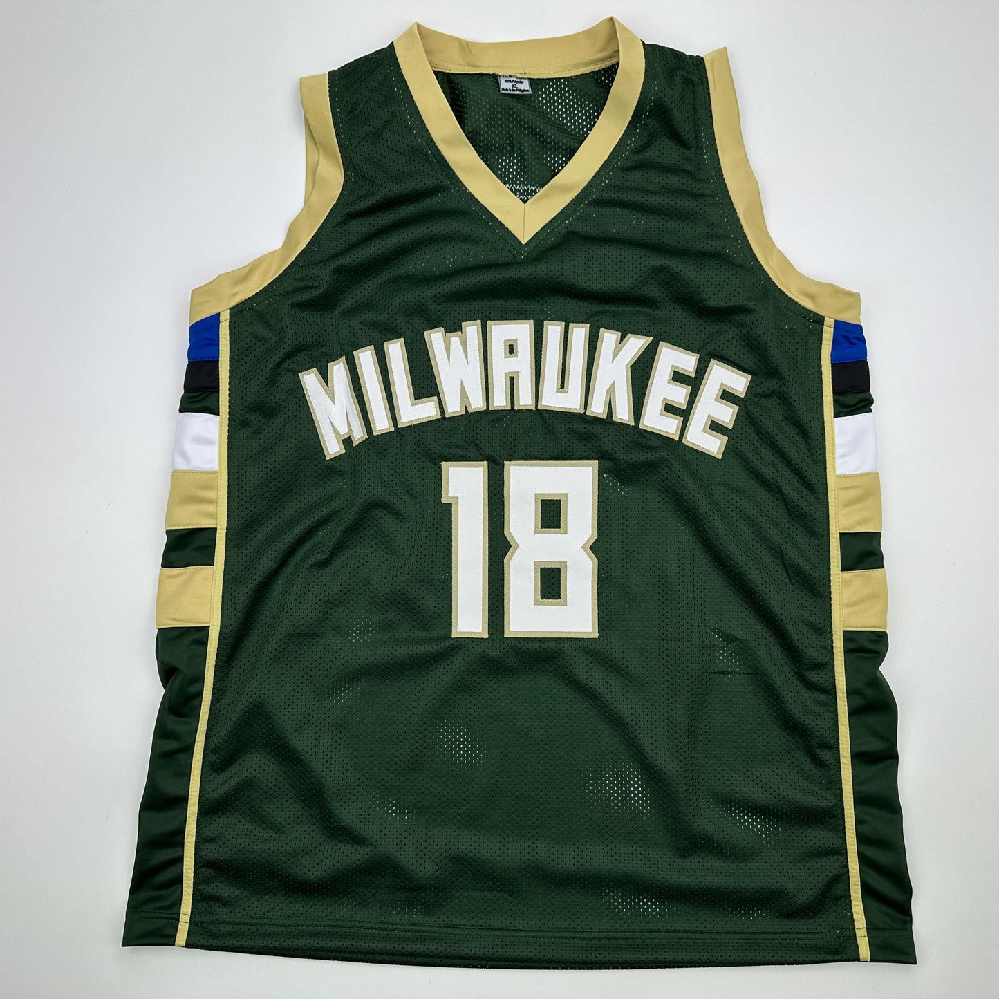 Facsimile Autographed Kyle Kuzma Milwaukee Green Reprint Laser Auto Basketball Jersey Size Men's XL