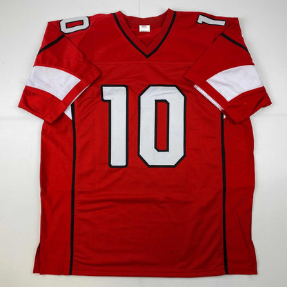 Facsimile Autographed DeAndre Hopkins Arizona Red Reprint Laser Auto Football Jersey Size Men's XL