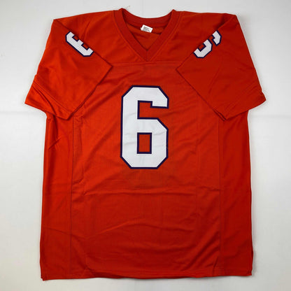 Facsimile Autographed DeAndre Hopkins Clemson Orange Reprint Laser Auto College Football Jersey Size Men's XL