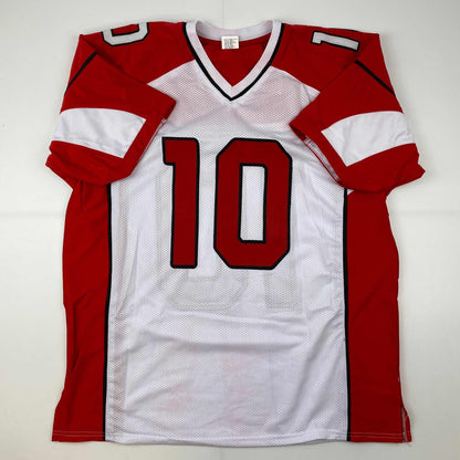 Facsimile Autographed DeAndre Hopkins Arizona White Reprint Laser Auto Football Jersey Size Men's XL