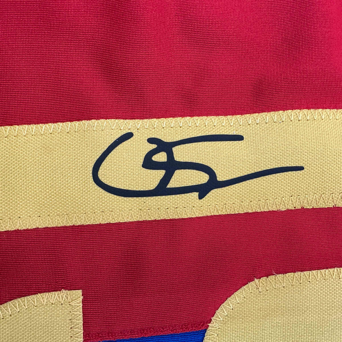 Facsimile Autographed Lamine Yamal #19 FC Barcelona Blue/Red Reprint Laser Auto Soccer Jersey Size Men's XL