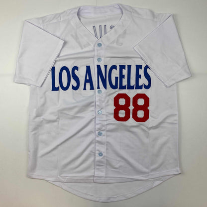 Autographed/Signed Vin Scully Los Angeles LA White Baseball Jersey PSA/DNA COA