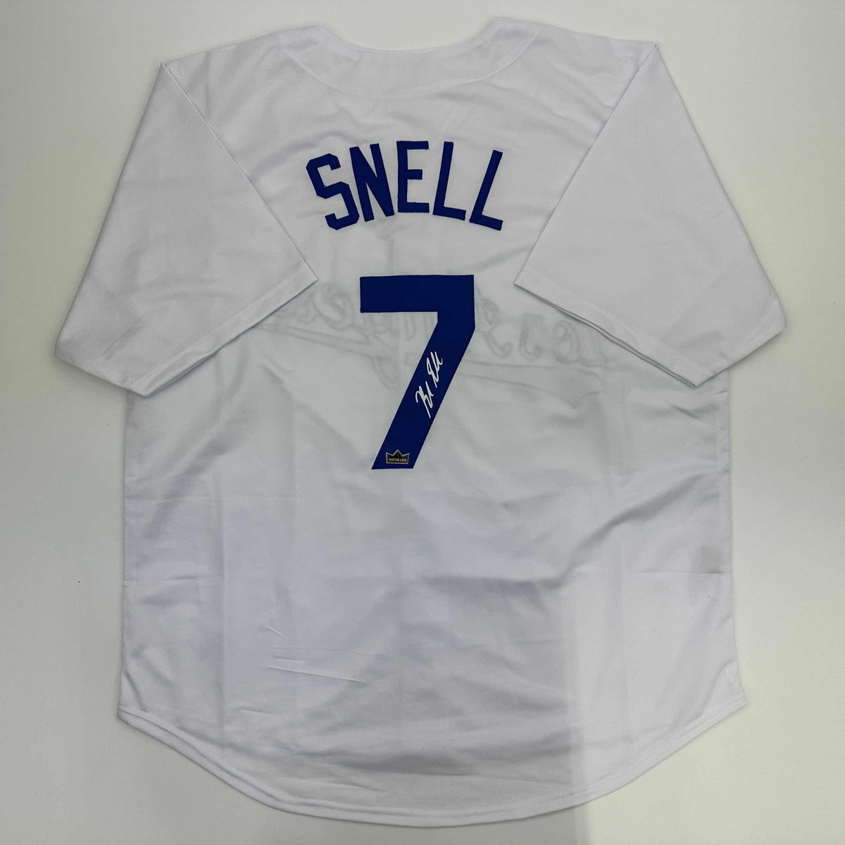 Facsimile Autographed Blake Snell Los Angeles LA White Reprint Laser Auto Baseball Jersey Size Men's XL