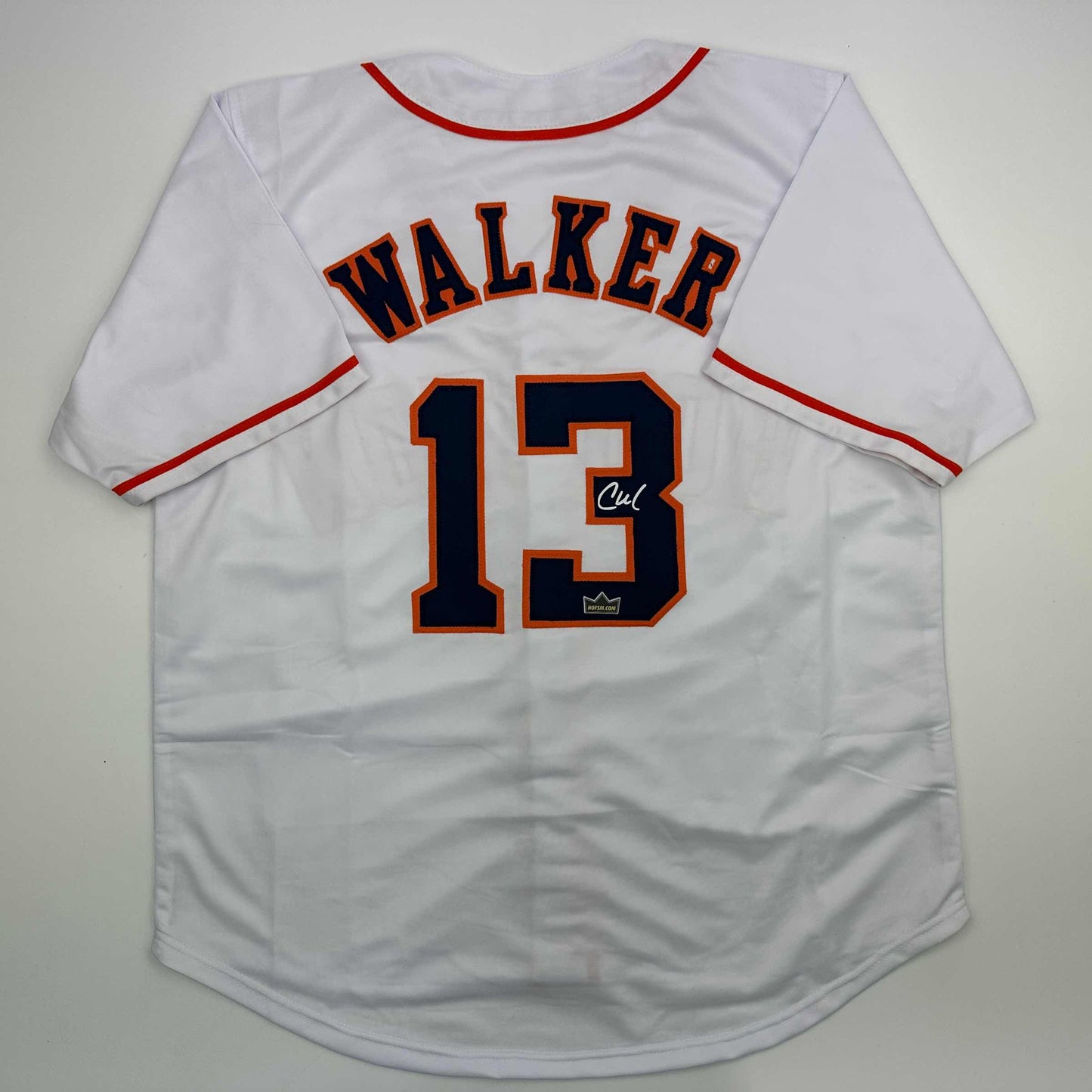 Facsimile Autographed Christian Walker Houston White Reprint Laser Auto Baseball Jersey Size Men's XL