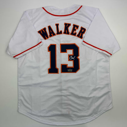 Facsimile Autographed Christian Walker Houston White Reprint Laser Auto Baseball Jersey Size Men's XL