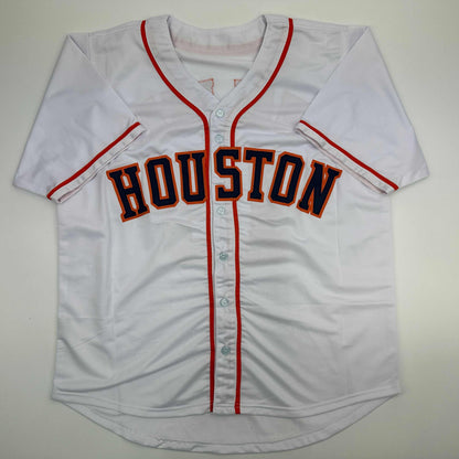 Facsimile Autographed Christian Walker Houston White Reprint Laser Auto Baseball Jersey Size Men's XL