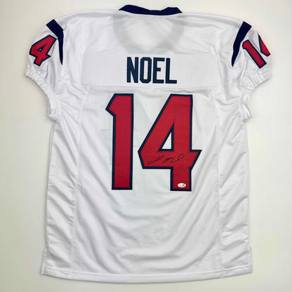 Autographed/Signed Jaylin Noel Houston White Football Jersey JSA COA