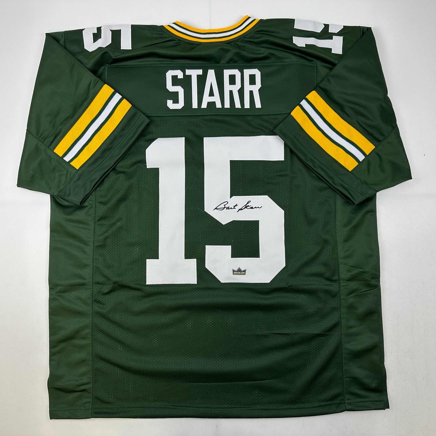 Facsimile Autographed Bart Starr Green Bay Green Reprint Laser Auto Football Jersey Size Men's XL