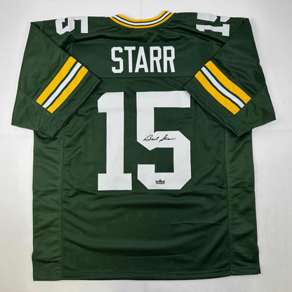 Facsimile Autographed Bart Starr Green Bay Green Reprint Laser Auto Football Jersey Size Men's XL