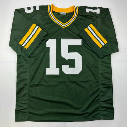 Facsimile Autographed Bart Starr Green Bay Green Reprint Laser Auto Football Jersey Size Men's XL