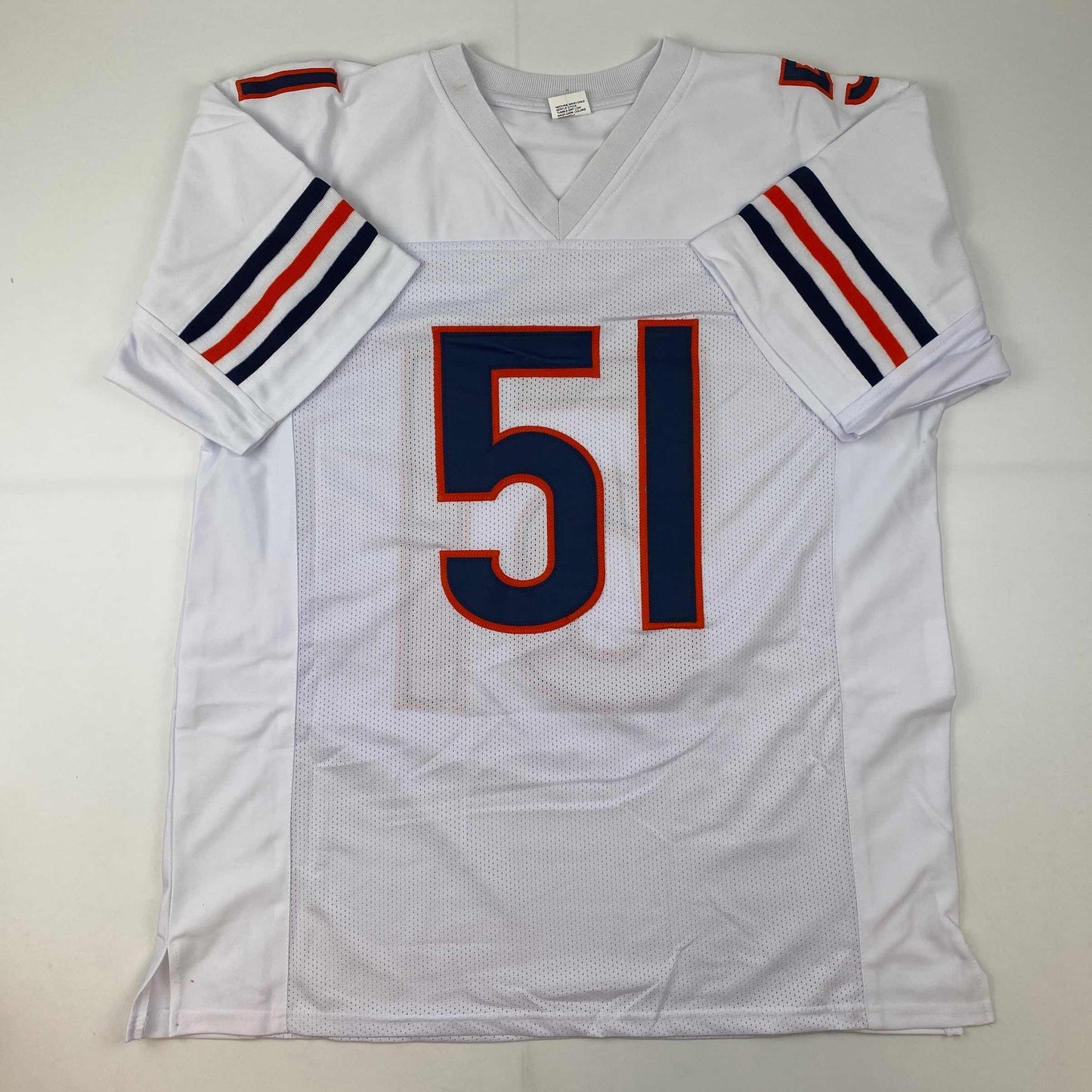 Facsimile Autographed Dick Butkus Chicago White Reprint Laser Auto Football Jersey Size Men's XL
