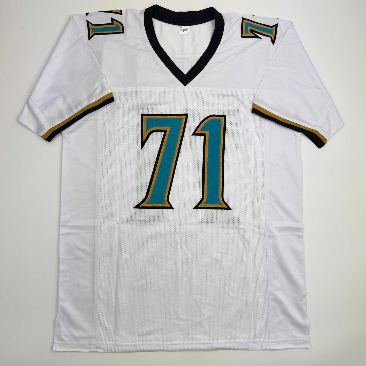Autographed/Signed Tony Boselli HOF 22 Jacksonville White Football Jersey Beckett BAS COA