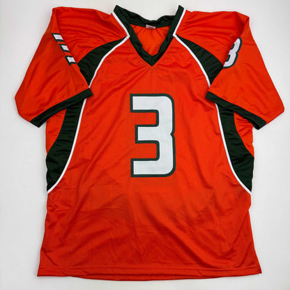 Autographed/Signed Frank Gore Miami Orange Football Jersey JSA COA