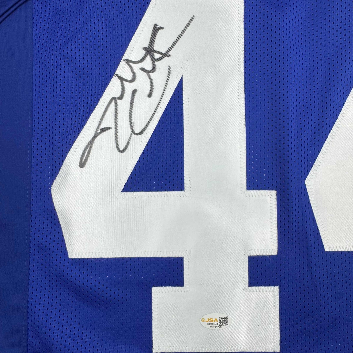 Autographed/Signed Dallas Clark Indianapolis Blue Football Jersey JSA COA
