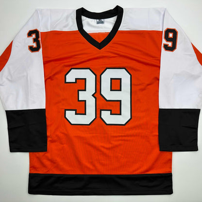 Facsimile Autographed Matvei Michkov Philadelphia Orange Reprint Laser Auto Hockey Jersey Size Men's XL