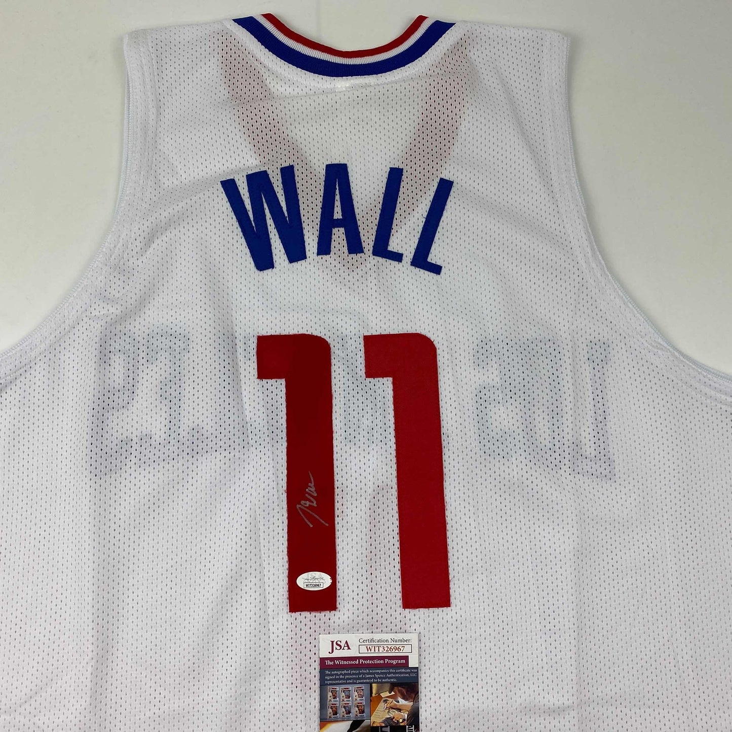 Autographed/Signed John Wall Los Angeles White Basketball Jersey JSA COA