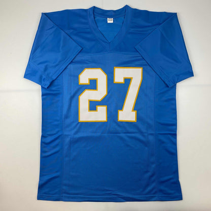 Autographed/Signed JC J.C. Jackson Los Angeles LA Powder Blue Football Jersey JSA COA