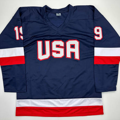 Facsimile Autographed Matthew Tkachuk United States USA Blue 2025 4 Nations Face-Off Reprint Laser Auto Hockey Jersey Size Men's XL